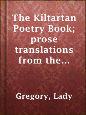 cover image of The Kiltartan Poetry Book; prose translations from the Irish